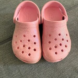 Size 9 Toddler Crocs Light pink glitter